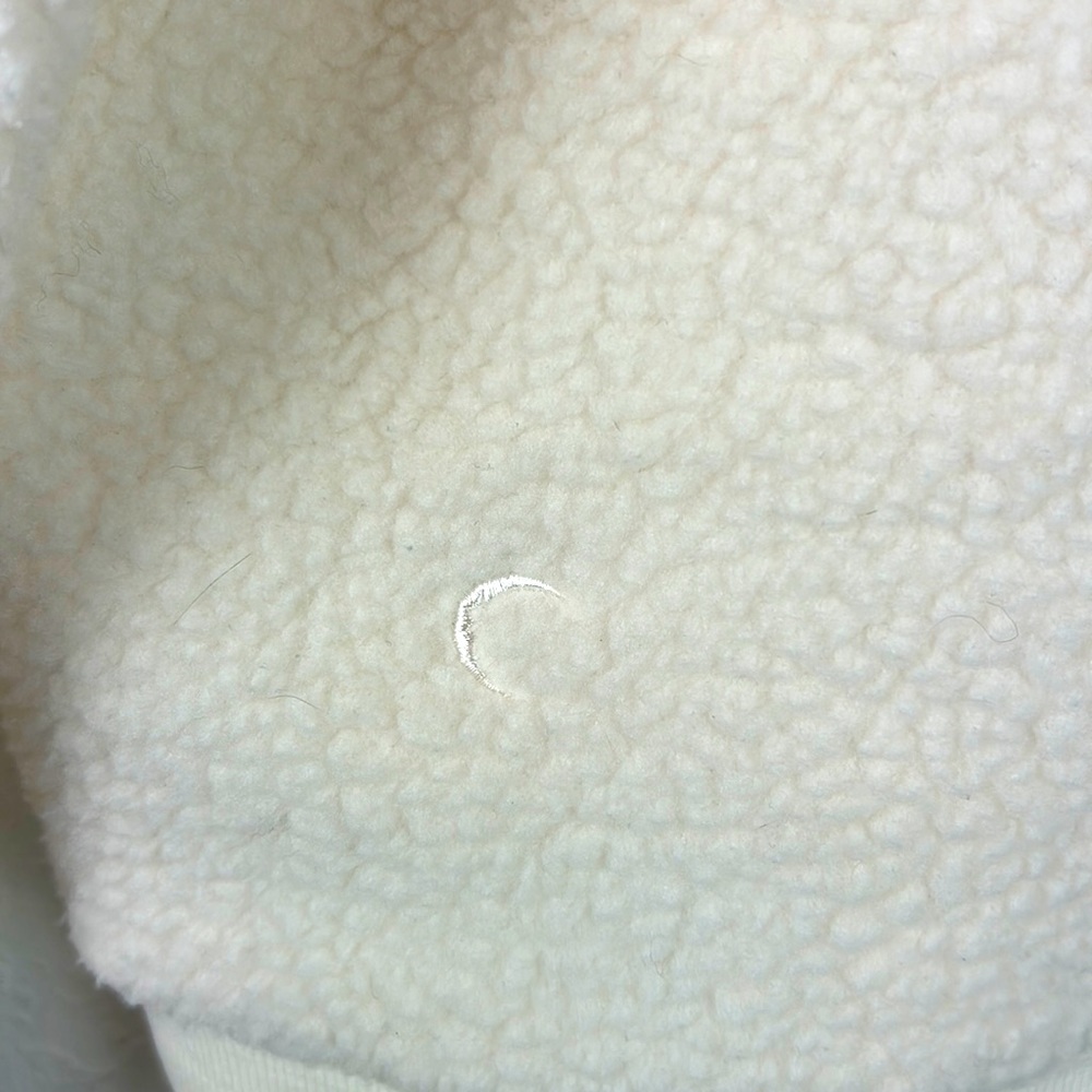Zyia Active Flying V Sherpa Jacket Varsity Zip Cream White Fleece Bomber Medium - Picture 8 of 8